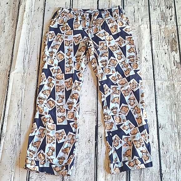 Vintage Y2K Aeropostale Cotton Low Rise Monkey Print Pajama Pants Womens Sz M - Picture 5 of 17